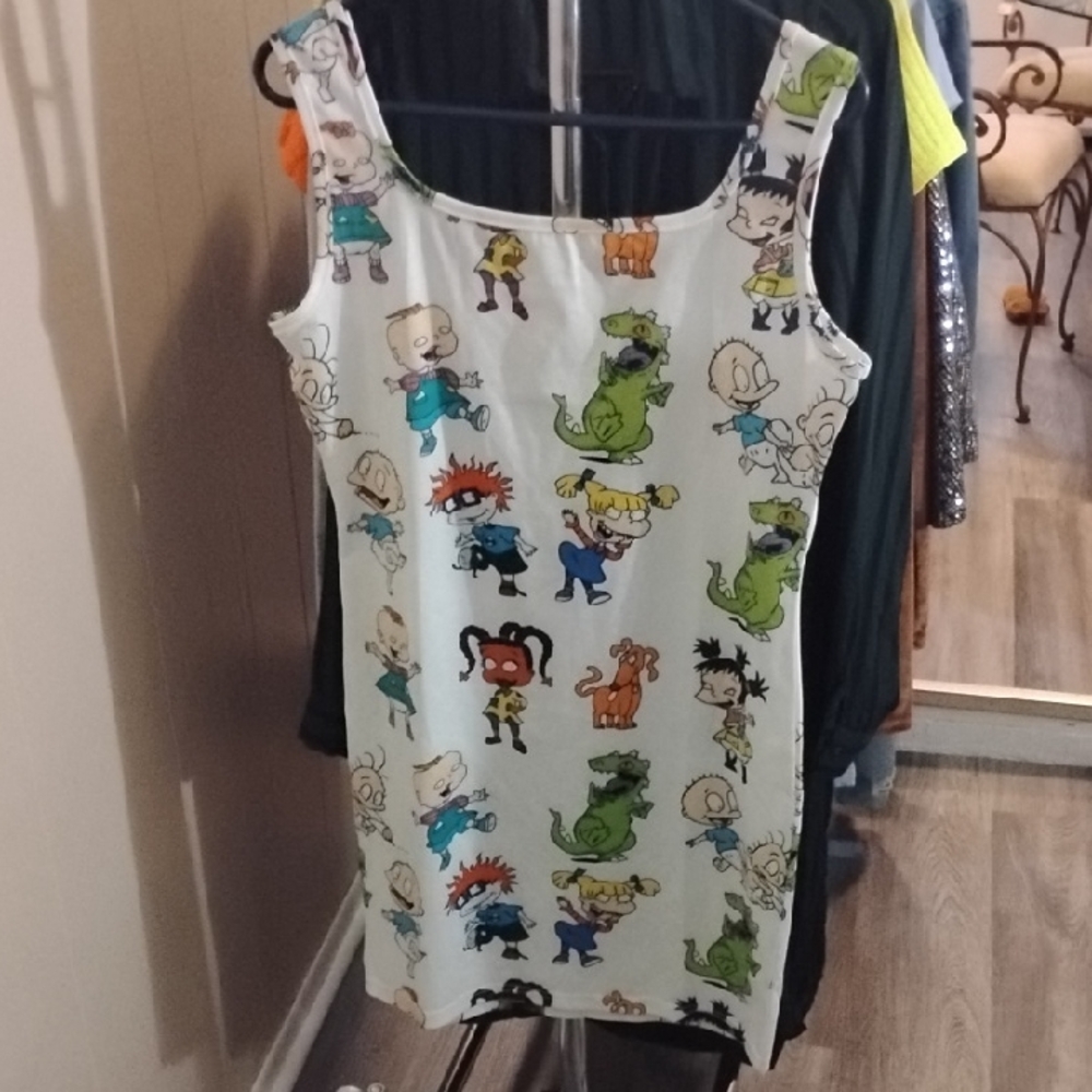 Cartoon Character Kids Dress - Multicolor